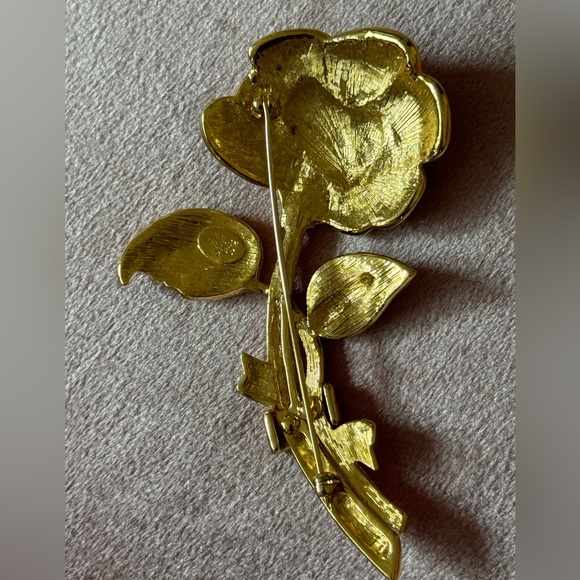 Nolan Miller Glamor Collection Crystal Flower Brooch Vintage 90s - Picture 4 of 4